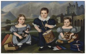 GOODWIN Edwin Weyburn 1800-1845,PORTRAIT OF THREE CHILDREN AND A CAT,1845,Christie's GB 2024-01-18