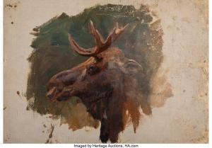 GOODWIN Philip Russell 1882-1935,Moose study -- Profile,Heritage US 2024-03-20