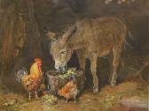 GOODWIN Samuel 1800-1900,Donkey feeding with cockerel andhen,1914,Andrew Smith and Son GB 2008-10-28