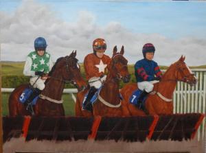 Goodwright Wendy,Horses and jockeys at the start,2010,Bellmans Fine Art Auctioneers 2018-08-04