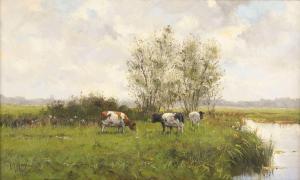 GOOSEN Frits J 1943,Grazing cows; Autumn pond with ducks,Hargesheimer Kunstauktionen DE 2022-09-07