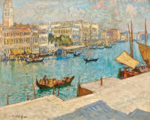 GORBATOV Konstantin Ivanovich 1876-1945,View of the Canal Grande in Venice.,1930,Van Ham 2023-11-17