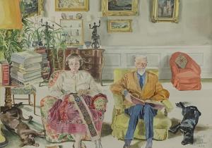 GORDON harry More 1928-2015,Lord and Lady Harewood in the Sittin,1989,Duggleby Stephenson (of York) 2020-06-19