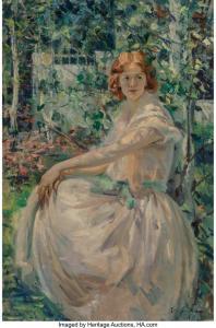 GORDON Leon 1889-1943,Portrait of Elizabeth Patterson Dial Hughes,1927,Heritage US 2023-11-21