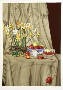 Gordon P.S,Still Life with Apples and Daffodils,1988,Adams IE 2009-04-07