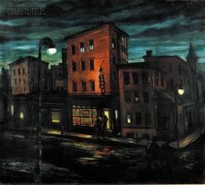 GORDON Steele 1906-1961,Night Scene #64,1942,Skinner US 2008-09-12