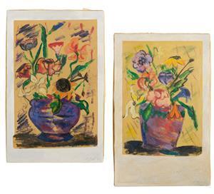 GORDON STOUT RICHARD,Pair of Still Lifes in Purple Vases,1992,New Orleans Auction 2021-06-05
