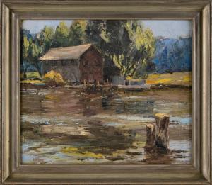 GORE Ken 1911-1990,Old boathouse,Eldred's US 2022-11-03