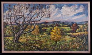 Goreleigh Rex 1902-1986,Landscape of the NJ countryside with flowering tre,1973,Cobbs US 2021-11-13