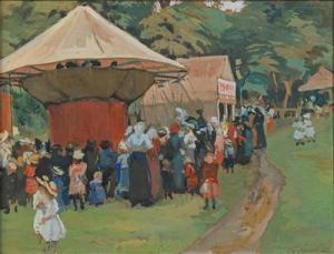 GORGON Vincenz 1891-1961,A fair in in Znaim (Znojmo),1913,Palais Dorotheum AT 2016-09-29