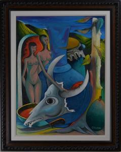GORGUE Jean E 1930,Untitled (Surreal Landscape with Figures),Stair Galleries US 2011-09-10