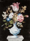 GORI Caterina,Flowers in a blue vase with a butterfly;,Palais Dorotheum AT 2014-04-09