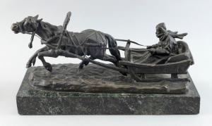 GORNIK Friedrich 1877-1943,Horse-drawn sleigh,Eldred's US 2022-10-20
