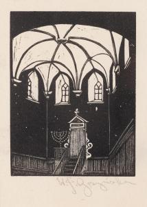 GORYŃSKA Wiktoria 1902-1945,The interior of the synagogue in Lviv,Desa Unicum PL 2023-10-10