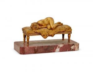 GORY Affortunato 1895-1925,Female nude reclining on a lion skin rug draped o,John Moran Auctioneers 2024-04-10