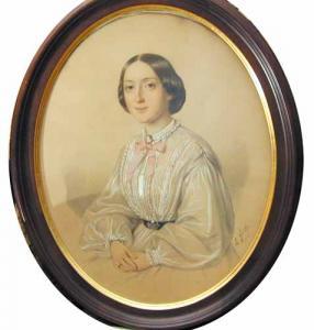GOSCH August 1821-1903,Portret młodej kobiety,1864,Rempex PL 2000-12-13