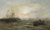 GOSLING George L 1832-1907,The fleet in harbour on a blustery day,1874,Christie's GB 2002-06-19