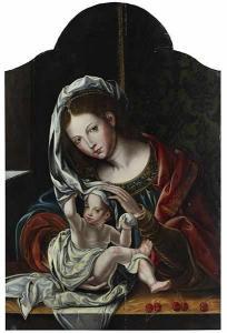 GOSSAERT Jan Mabuse 1478-1536,Mary and the child with cherries,Hampel DE 2019-12-05
