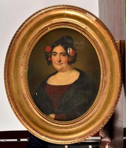 GOSSE Nicolas Louis 1787-1878,Portrait de femme,1837,Osenat FR 2024-03-31