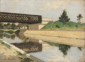 GOSSELIN Albert Ferdinand J 1862-1931,Bridge over a canal,Sworders GB 2023-04-25