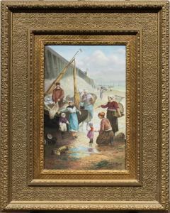 GOSSENS V,a fisherman and beach combers in a seascape,19th century,Clars Auction Gallery 2024-01-18