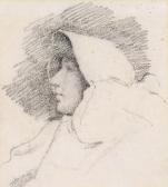 GOTCH Thomas Cooper,Portrait of a girl in profile wearing a bonnet,Woolley & Wallis 2018-06-06