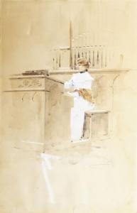 GOTH Jan 1889-1965,Lady at a church organ,1917,Rosebery's GB 2018-11-21