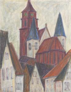 GOTHEIN Werner,Blick auf die Dächer von Weil der Stadt mit dem Tu,Winterberg Arno 2021-04-24