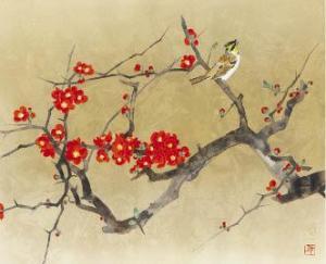 GOTO Junichi 1948,Flowers of Japanese quince,Mainichi Auction JP 2023-08-03