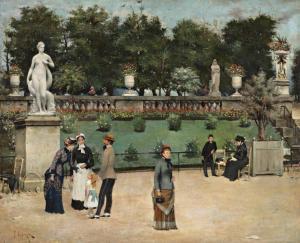 GOTORBE Edmond 1817,Promenade au jardin du Luxembourg,1882,Ferri FR 2009-06-10
