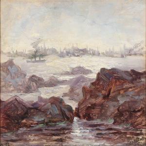 GOTTLIEB GROULEFF Alfred,Coastal scene from the entrance to Stockholm,Bruun Rasmussen 2013-11-04