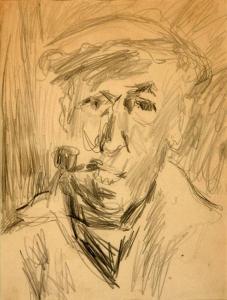 GOTTLIEB Henry 1892-1966,Self Portrait with Pipe,Weschler's US 2013-03-22