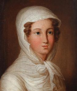 GOTTLIEB KRATZENSTEIN STUB Christian 1783-1816,Portrait of an young woman wearing a,Bruun Rasmussen 2023-01-30
