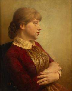 GOTTLIEB Moritz, Maurycy 1856-1879,Portrait of a young woman,1875,Desa Unicum PL 2022-12-15
