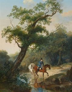 GOTTLIEB ROST Johann 1810-1860,Landscape with a Rider,Lempertz DE 2015-03-18