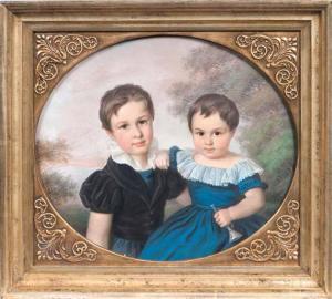 GOTTLIEB ROST Johann 1810-1860,Sister and Brother,1840,Stahl DE 2016-09-24