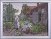 GOTTWALD Frederick C. 1860-1941,MOTHER AND CHILD GARDENING,Clark Cierlak Fine Arts US 2020-09-19