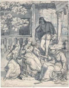 GOTZENBERGER JAKOB 1800-1866,Eine Seherin weissagt einer jungen Frau,Galerie Bassenge DE 2016-05-27