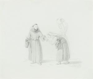 GOTZLOFF Karl Wilhelm 1803-1866,Bettelmönch und zwei Bäuerinnen,Lempertz DE 2023-11-18