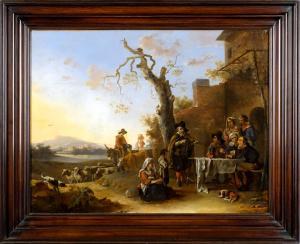 GOUBAU Antoon 1616-1698,Musicien ambulant jouant à l'Auberge,1653,Galerie Moderne BE 2019-02-26