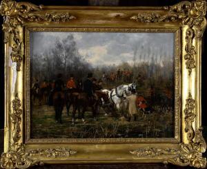 GOUBIE Jean Richard 1842-1899,Le départ de la chasse à courre,Osenat FR 2022-06-19
