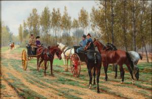 GOUBIE Jean Richard 1842-1899,Sur la Route de la Foire,1883,Sotheby's GB 2023-11-14