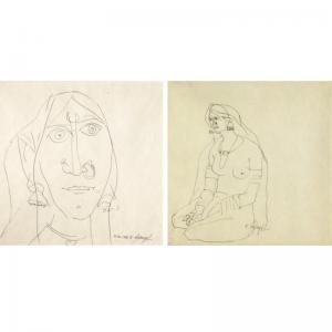 GOUD K. Laxma 1940,SEATED FIGURE; HEAD,1976,Sotheby's GB 2007-07-17