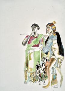 GOUD K. Laxma 1940,Untitled (Couple with Goat),1980,Christie's GB 2024-03-27