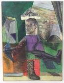 GOUGH Paul 1958,An abstract portrait of a military figure / soldie,Claydon Auctioneers UK 2022-08-28