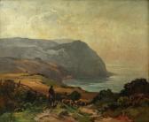 GOULD Alexander Carruthers,Lynmouth coastal scene, with farmer and sheep on a,Bonhams 2014-03-19
