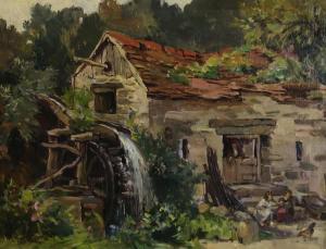 GOULD Alexander Carruthers 1870-1948,OLD PORLOCH MILL, SOMERSET,Great Western GB 2023-03-31