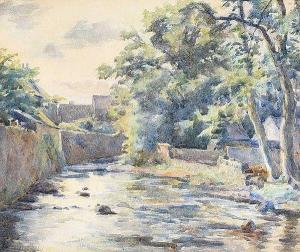 GOULD David 1871-1952,TREES BY THE RIVER,Ross's Auctioneers and values IE 2020-02-26