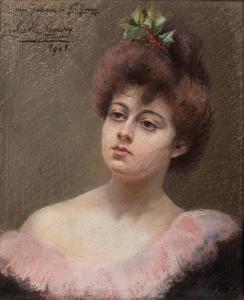 GOURY Juliette 1878-1954,PORTRAIT DE JEUNE FEMME,1901,Versailles Enchères FR 2019-10-27
