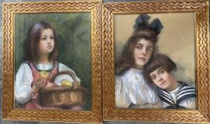 GOURY Juliette 1878-1954,Portraits de jeunes filles,Pescheteau-Badin FR 2022-04-13